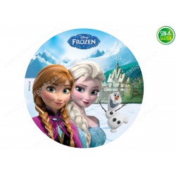 Oblea comestible Frozen, Olaf, Elsa y Anna - PAPEL DE AZÚCAR Frozen, Olaf, Elsa y Anna - SIN GLUTEN - FANTASTIC CAKE