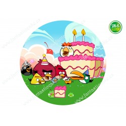 Oblea Angry Birds para tarta redonda Nº 643