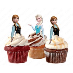 Toppers Anna y Elsa Frozen para tartas y cupcakes