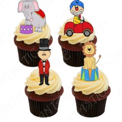 Toppers El Circo para tartas y cupcakes