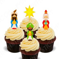 Toppers Reyes Magos para tartas y cupcakes
