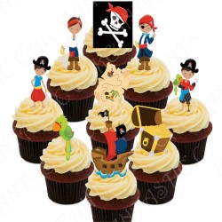 Toppers Piratas para tartas y cupcakes