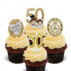 Toppers 50 Aniversario para tartas y cupcakes