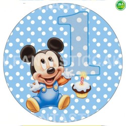 Oblea impresa para tarta de Mickey Bebé Nº 33