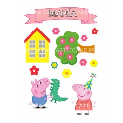 Toppers Peppa Pig y George Personalizado | topper para tarta | toppers para cupcakes