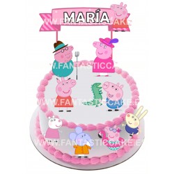 Toppers Peppa Pig Personalizado | topper para tarta | toppers para cupcakes