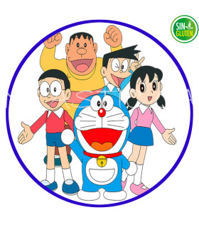 blea para Tarta redonda Doraemon - PAPEL DE AZÚCAR para Tarta redonda Doraemon - SIN GLUTEN - FANTASTIC CAKE