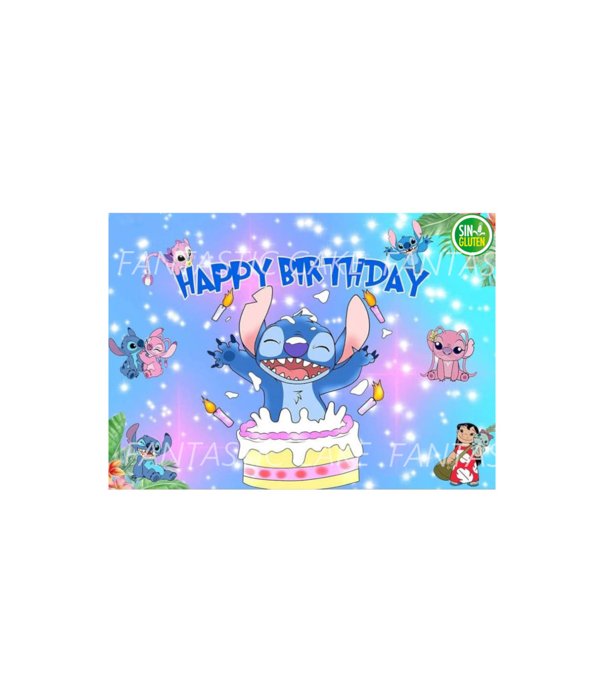 Oblea Lilo y Stitch cumpleaños Nº 1106 - Fantastic Cake